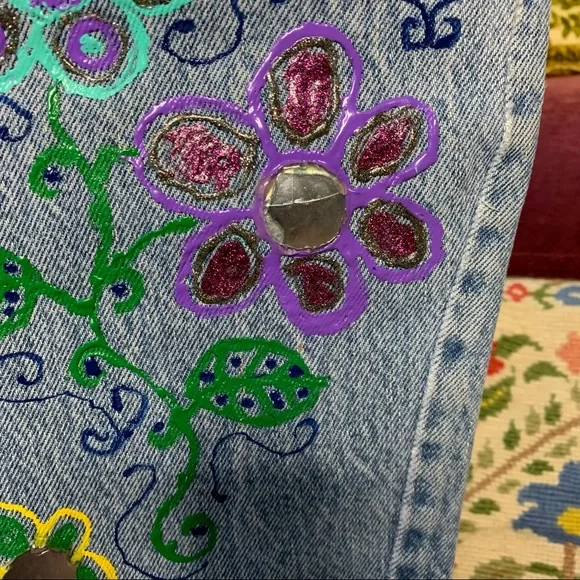 80s Levi’s 501’s Thrashed/Embellished - Picture 3 of 14